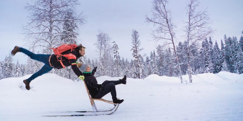 Laat je glijdne op een kicksled in Lapland