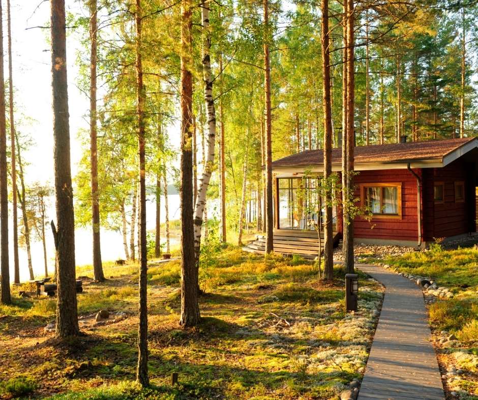 Huisje in Finland tijdens zomer