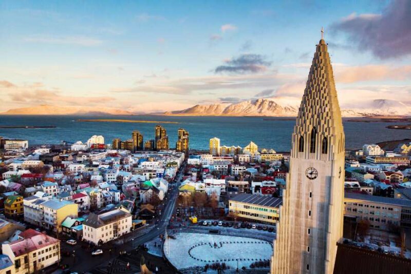 Reykjavik in IJsland in de winter met Nordic