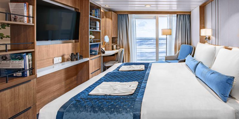 Kajuit met balkon op de MS Ocean Albatros - op exploratiezeereis met Nordic