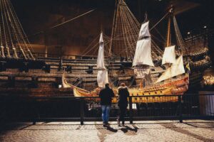 Oud oorlogsschip in Vasa Museum
