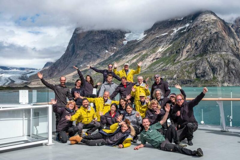 Groupe à bord d'un navire Hurtigruten