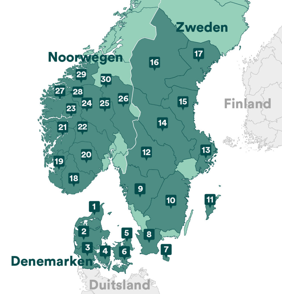 Vakantiehuizen Nordic in Noorwegen, Zweden en Denemarken
