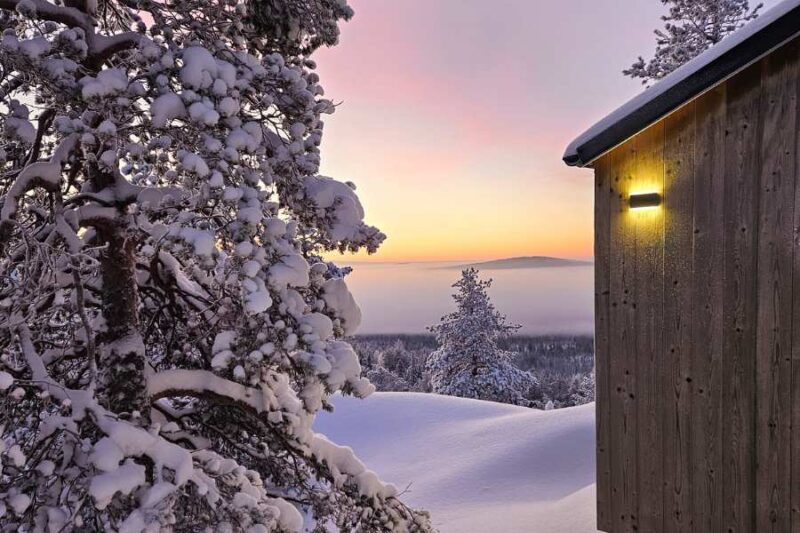 Zonsondergang bij het verblijf in Zweeds Lapland©Anne-Fritsch