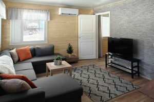 Woonkamer in de aava sky village voor 7+2 personen in Finland met nordic