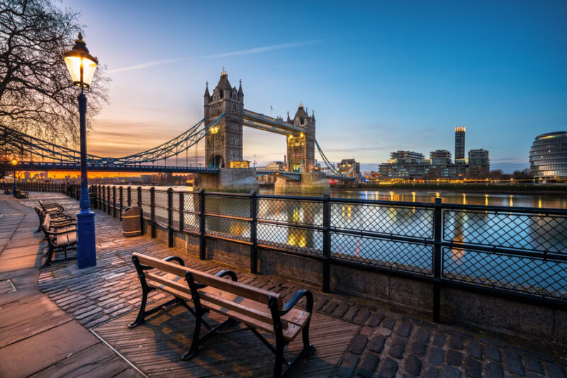 Tower,Bridge,At,Sunrise,In,London.,England